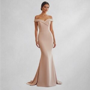 Showpo Blush Pink Maxi Dress Size 6 Stretchy Back Zip Pastel Formal bl b